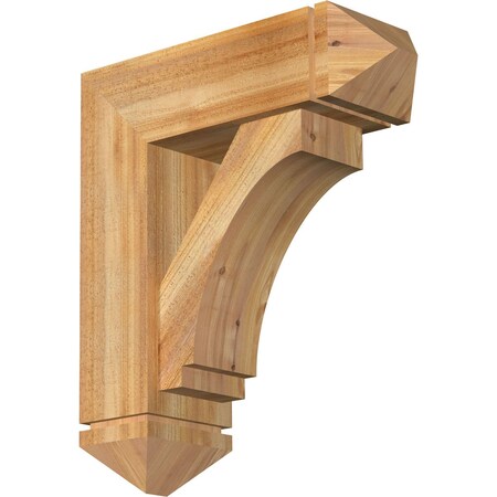 Imperial Arts And Crafts Rough Sawn Bracket W/ Offset Brace, Western Red Cedar, 8W X 24D X 28H